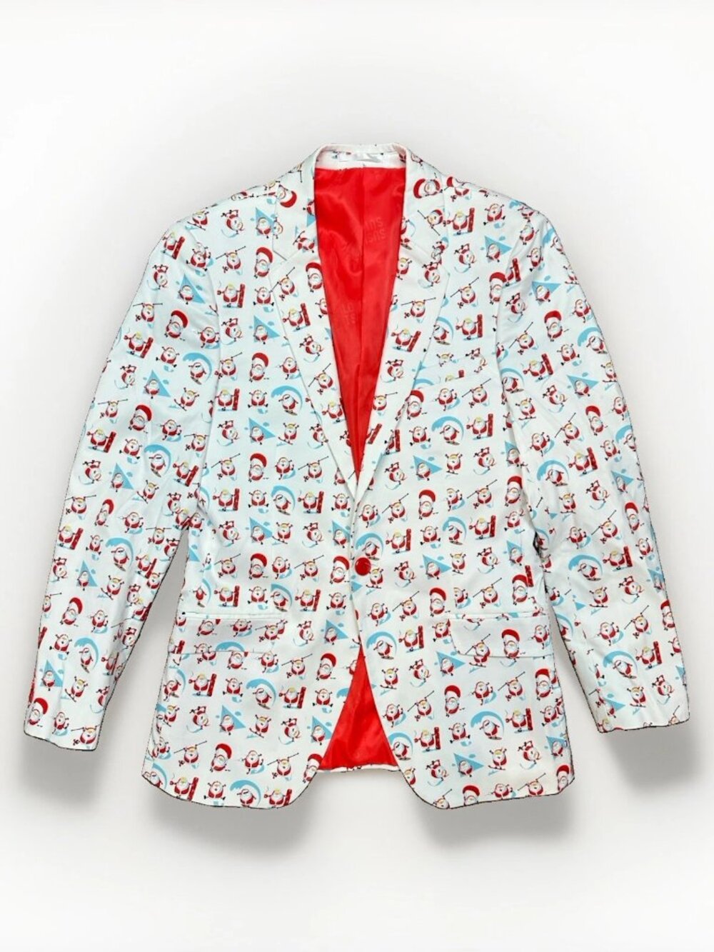 🎅 NEW Suslo Couture Ski Santa Christmas Blazer Men's Slim Fit S 38 White 🎅